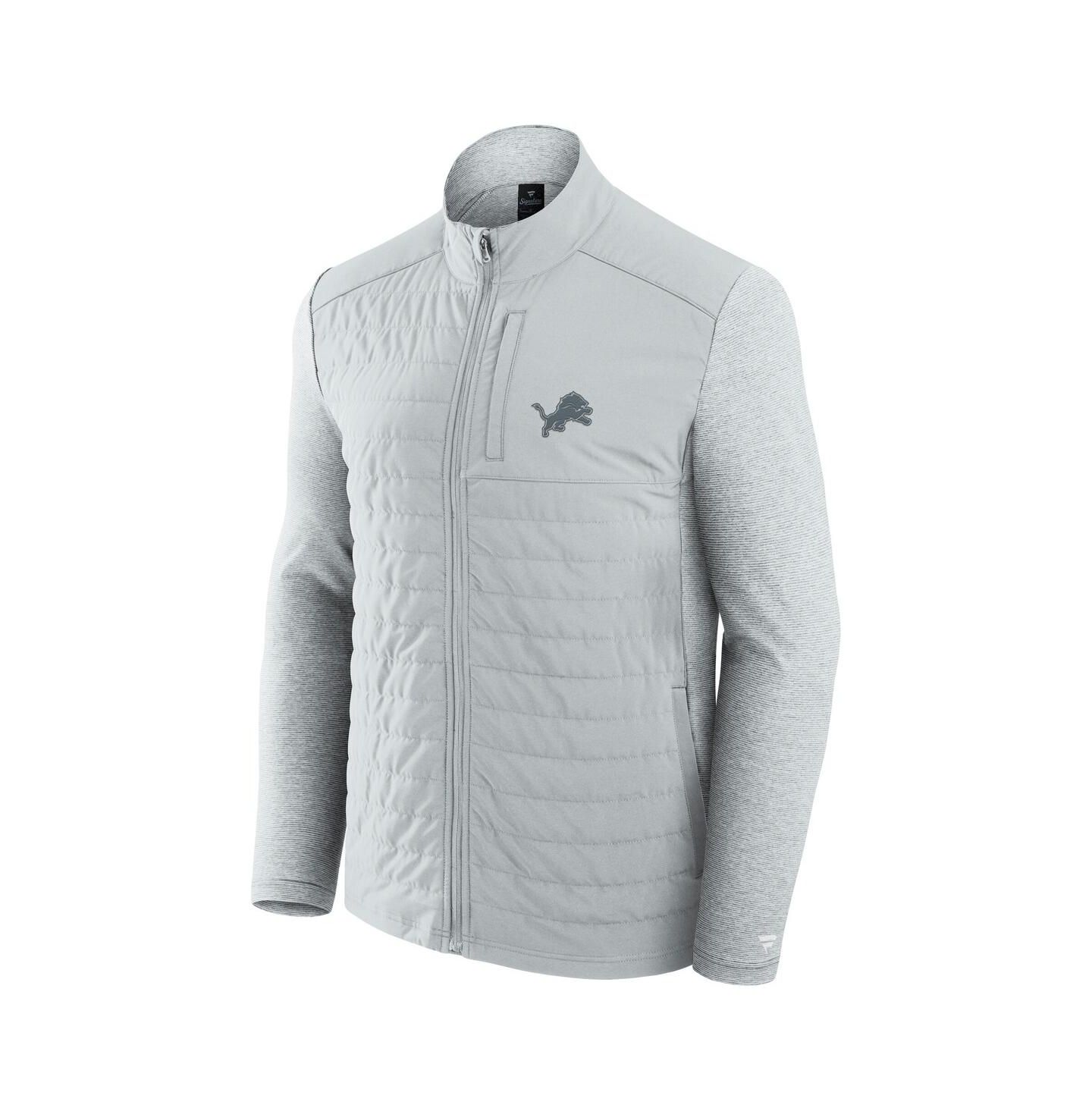 Куртка Fanatics Gray/Heather Gray Detroit Lions Front Office Tonal Full-Zip — фото 2