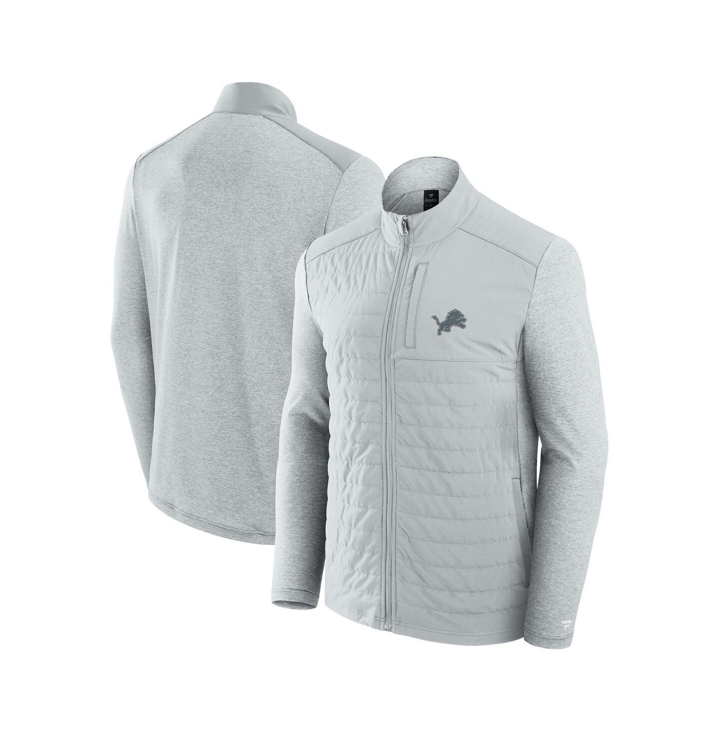 Куртка Fanatics Gray/Heather Gray Detroit Lions Front Office Tonal Full-Zip — фото 1