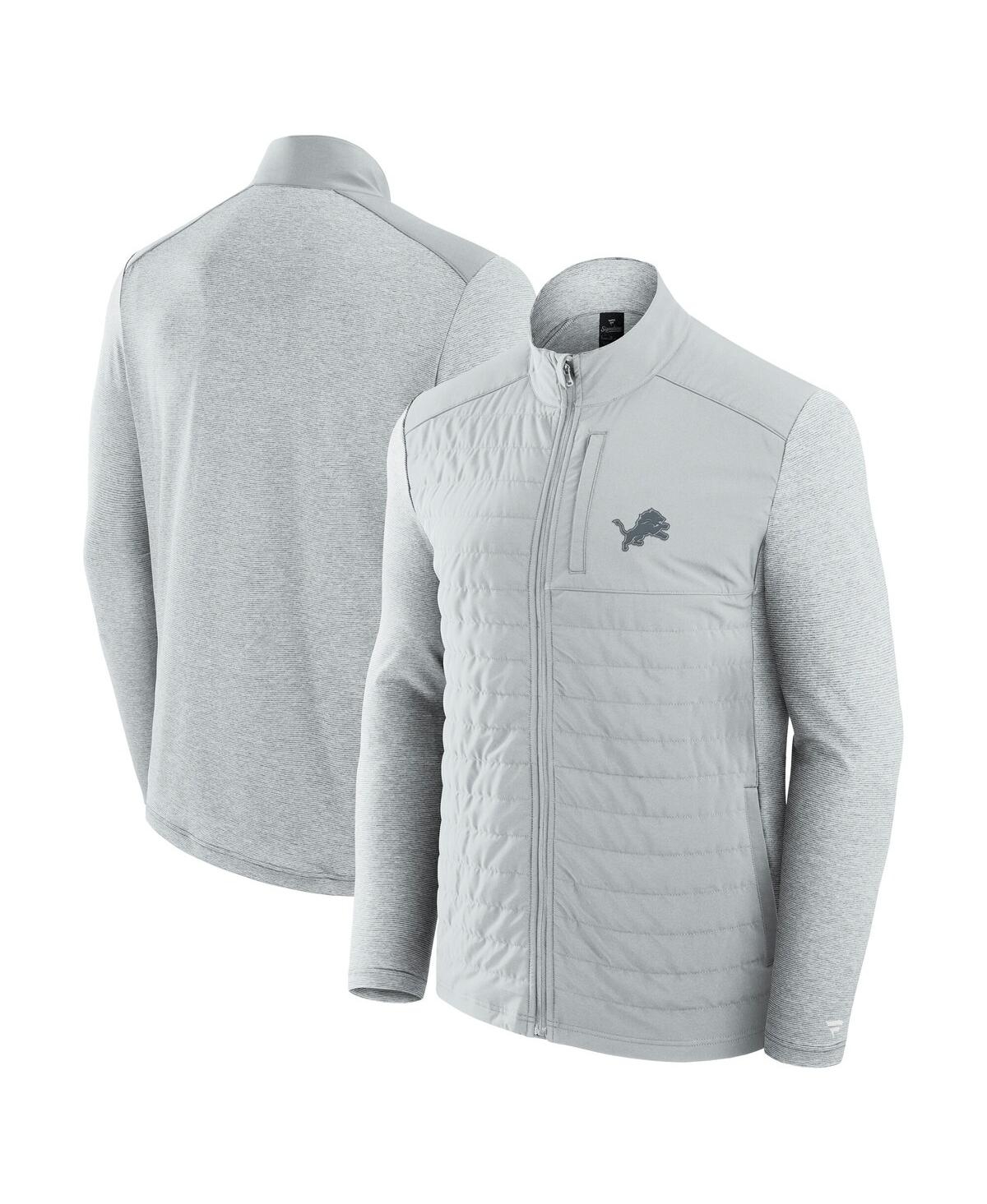 Men's and Women's Gray/Heather Gray Detroit Lions Front Office Tonal Full-Zip Jacket - Gray, Heather Gray