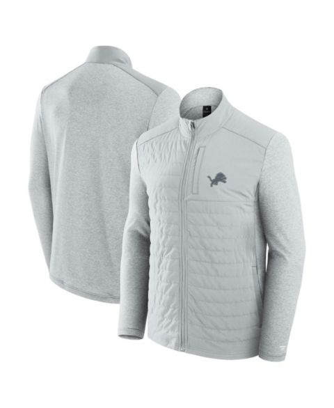 Женские куртки Fanatics Men's and Women's Gray/Heather Gray Detroit Lions Front Office Tonal Full-Zip Jacket