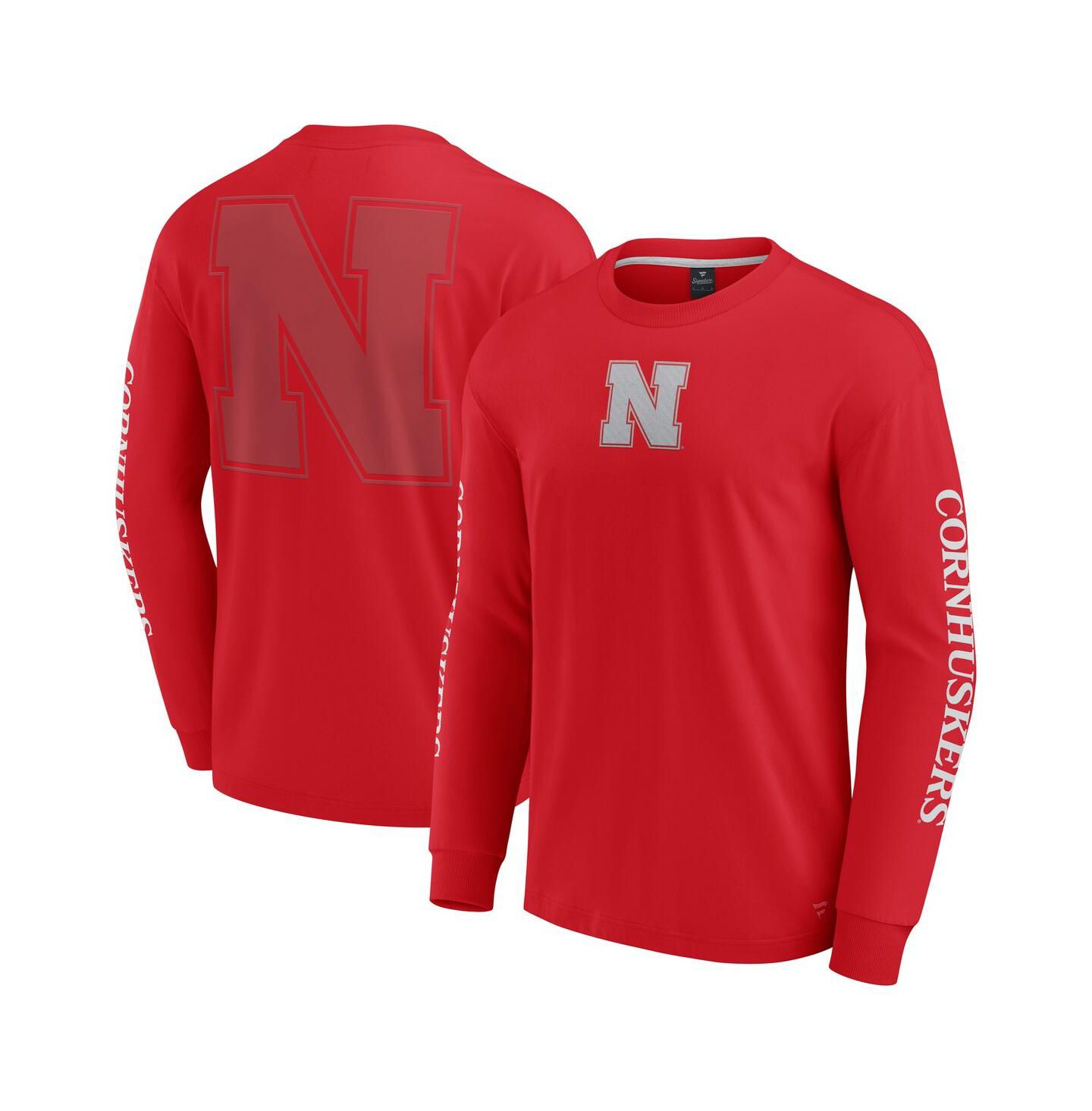 Мужская футболка Fanatics Scarlet Nebraska Huskers Strive Long Sleeve — фото 1