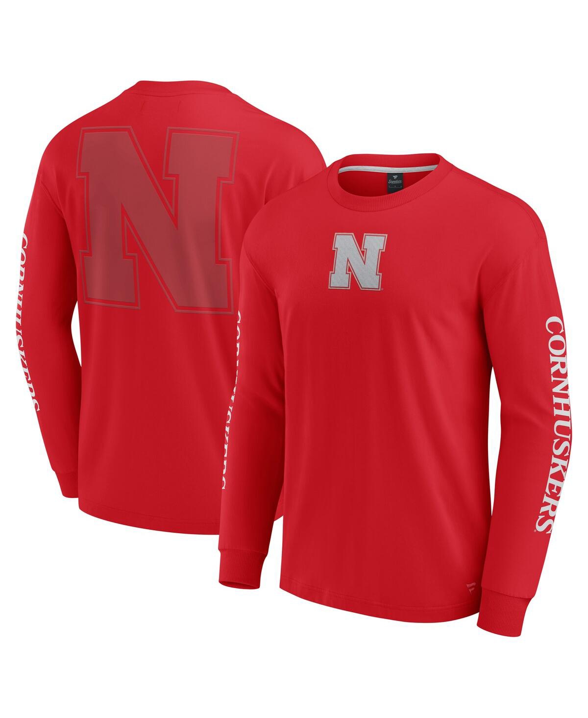 Fanatics Men's Scarlet Nebraska Huskers Strive Long Sleeve T-shirt In Scarlet