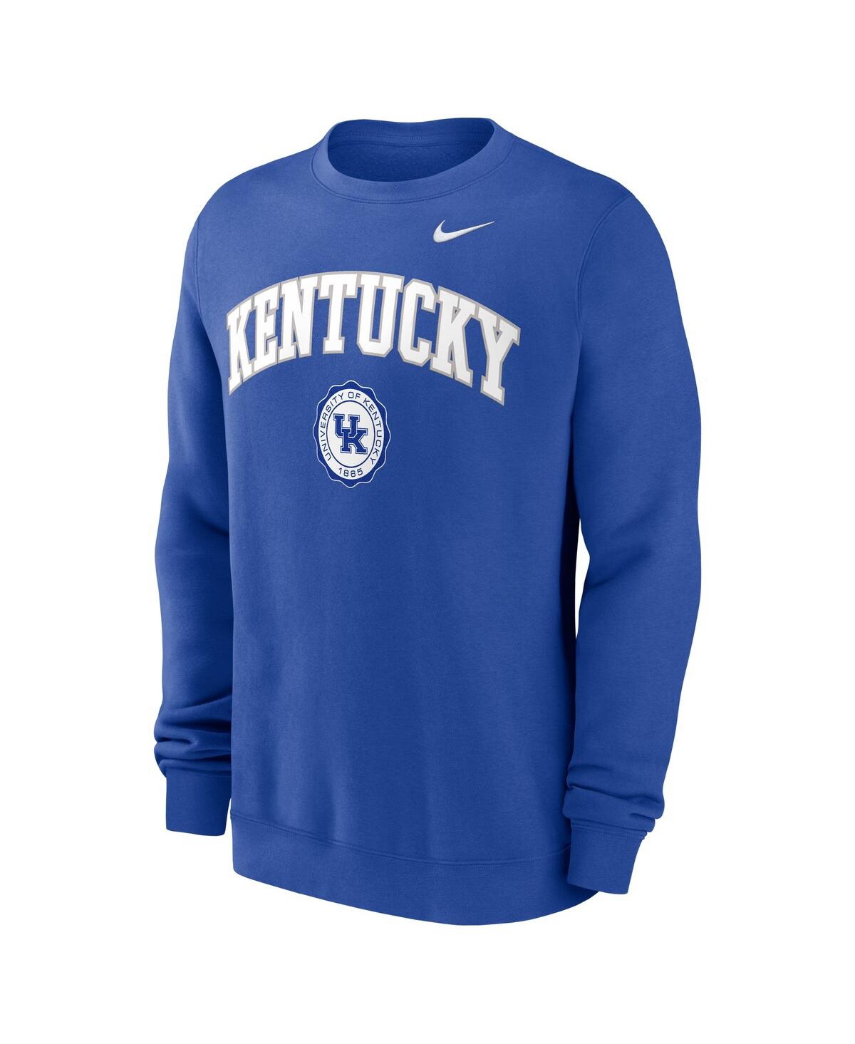 NIKE MEN'S ROYAL KENTUCKY WILDCATS ARCHED SEAL PULLOVER SWEATSHIRT 