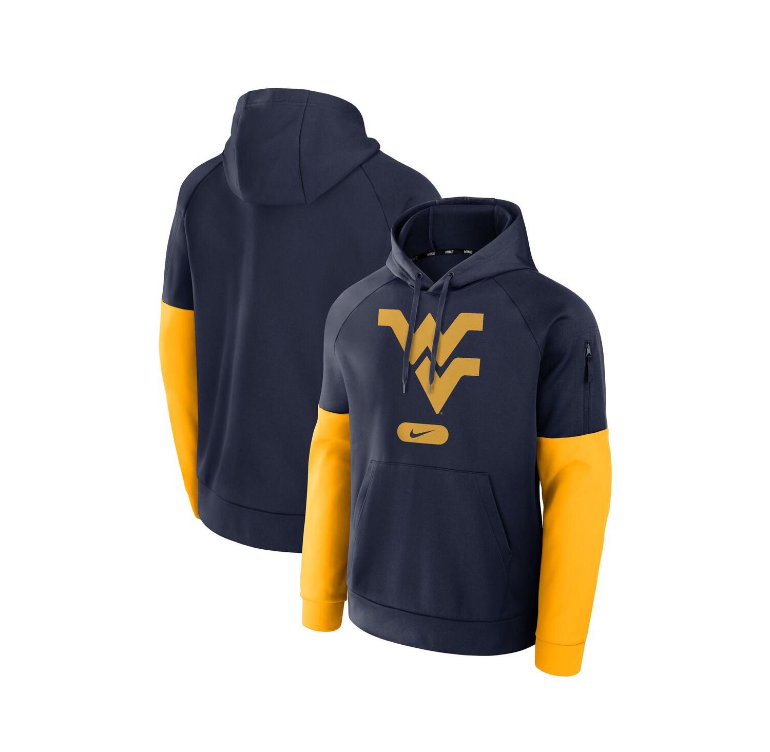 Men's Navy West Virginia Mountaineers Fitness Performance Pullover Hoodie