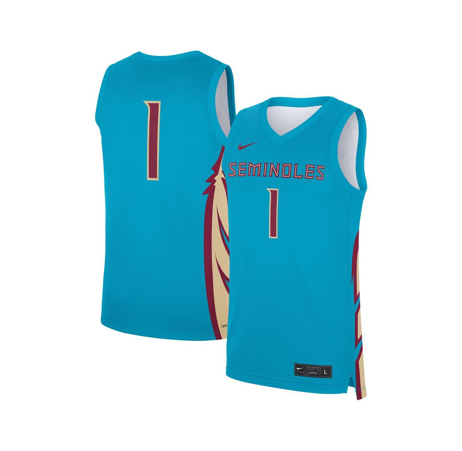 Men's 1 Turquoise Florida State Seminoles Alternate Replica Jersey
