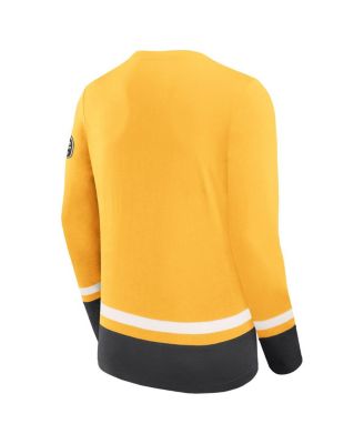 Men's Gold Boston Bruins Vintage High Point Long Sleeve T-Shirt
