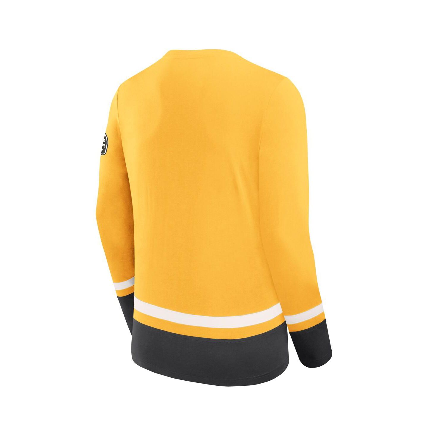 Мужская футболка Fanatics Gold Boston Bruins Vintage High Point Long Sleeve — фото 3