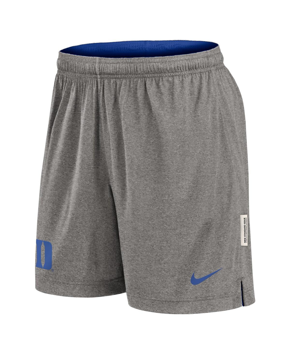 Nike Men's Royal/heather Gray Duke Blue Devils Player Reversible Shorts In Royal,heather Gray