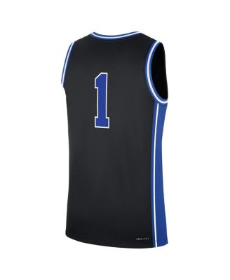 Men's 1 Black Duke Blue Devils Alternate Replica Jersey