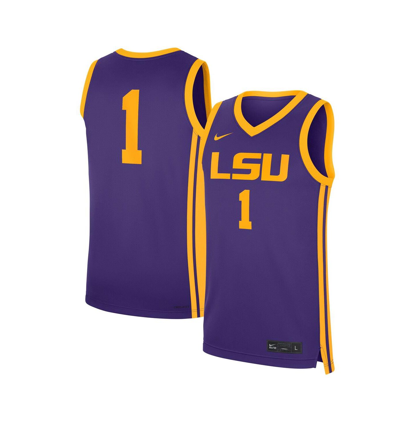 Мужской топ Nike 1 Purple LSU Tigers Road Replica Jersey — фото 1