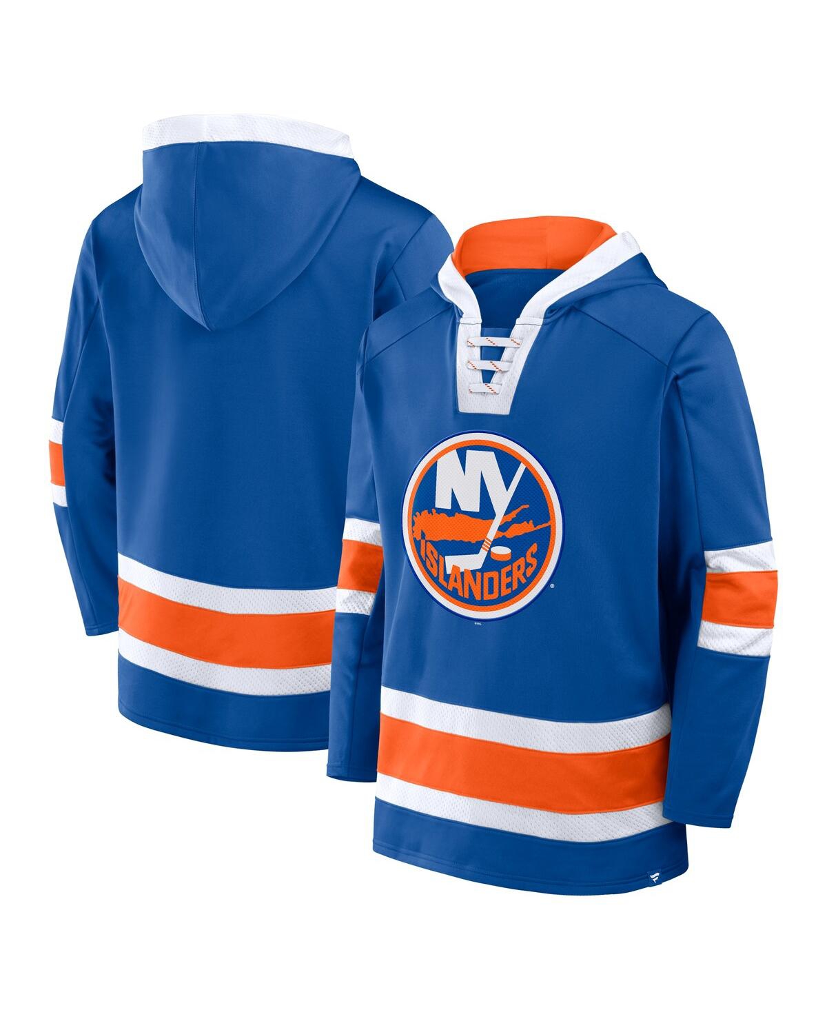 Fanatics Men's Royal New York Islanders Inside Line Fleece Pullover Hoodie In Royal