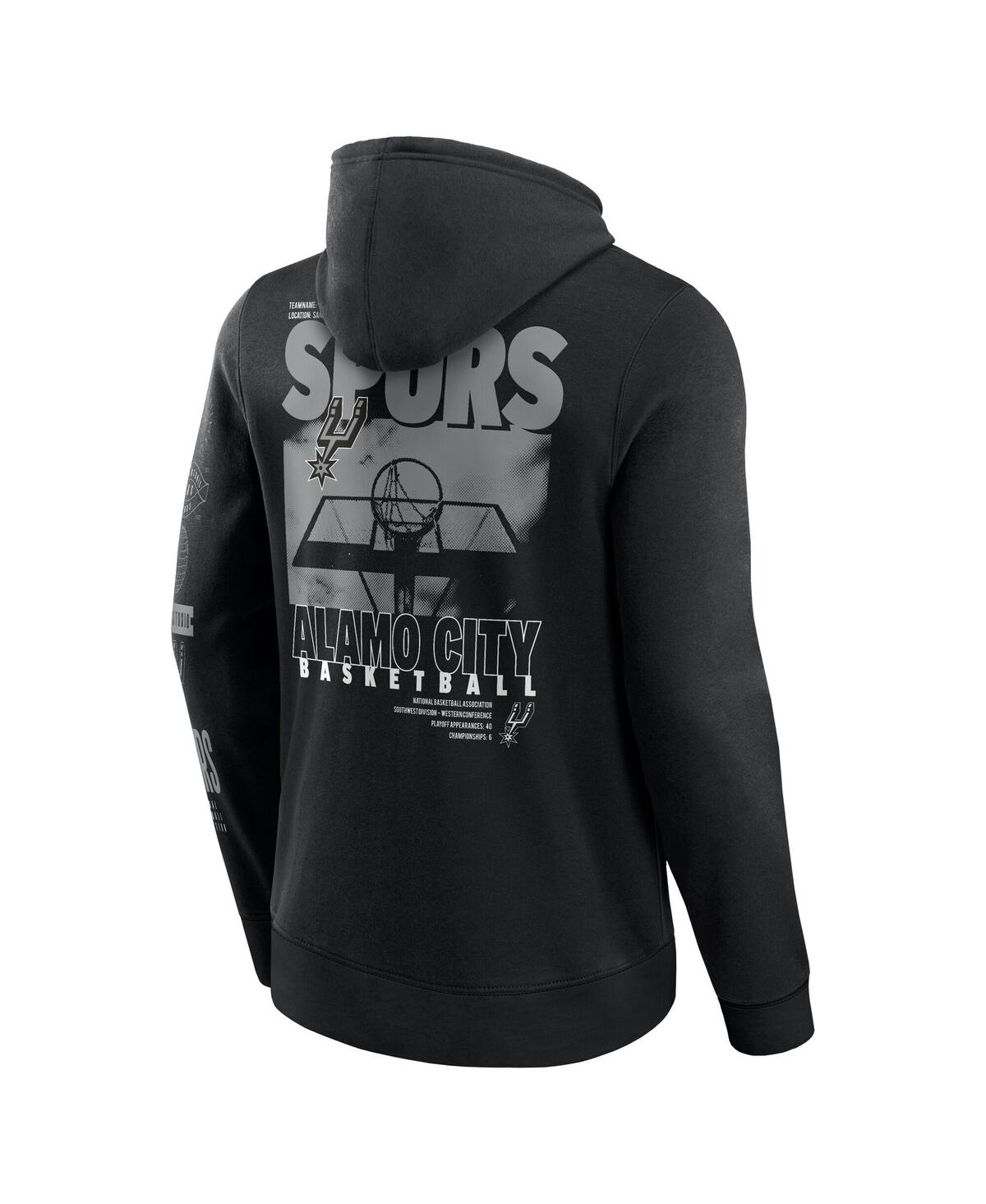 Fanatics Men's Black San Antonio Spurs Game Time Crossover Pullover Hoodie In Black