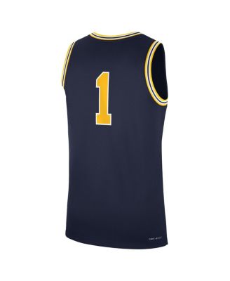 Men's Navy Michigan Wolverines Road Replica Basketball Jersey