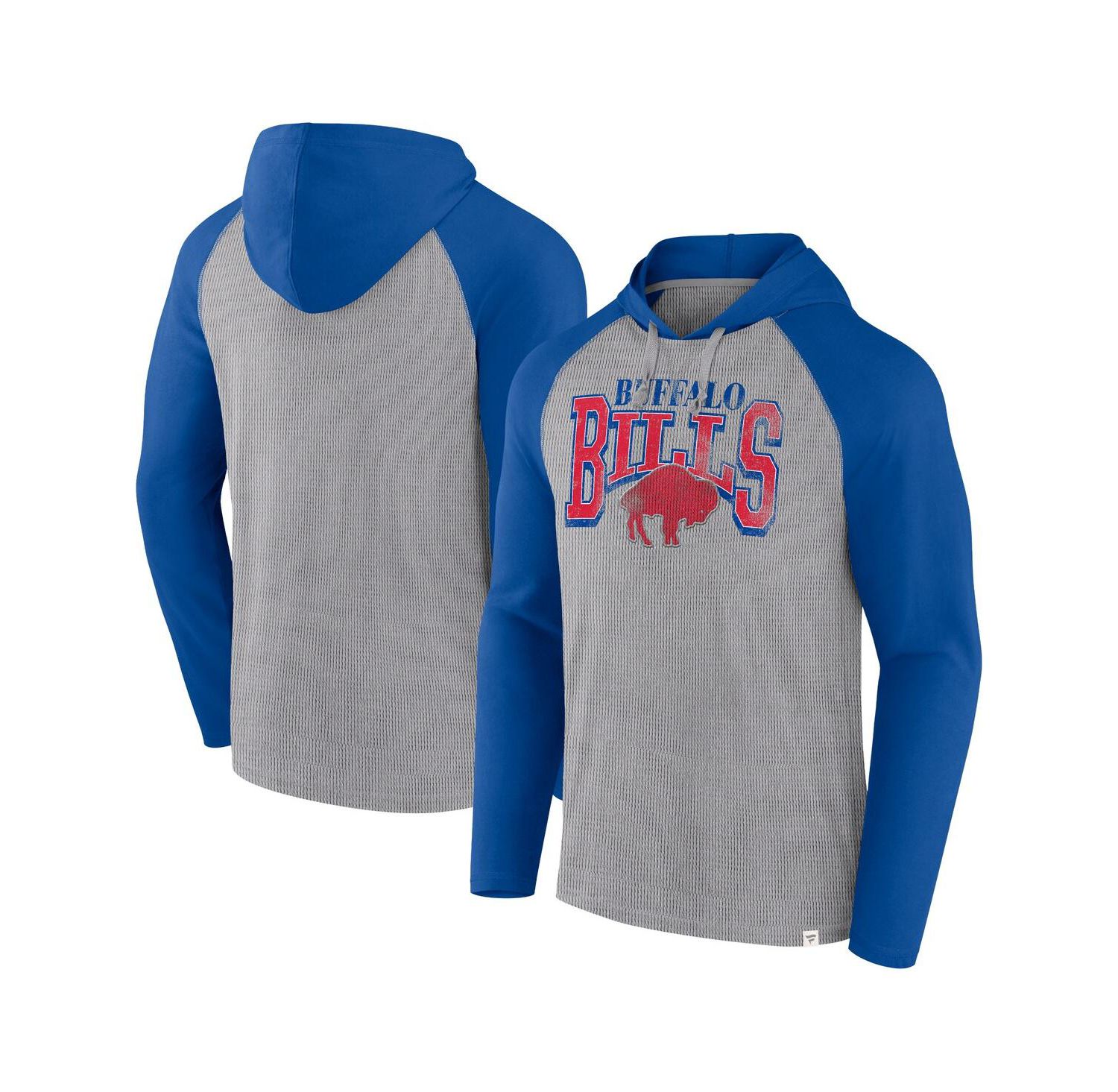 Men's Gray/Royal Buffalo Bills Under Center Long Sleeve Hoodie T-Shirt