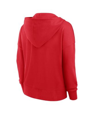 Women's Scarlet San Francisco 49ers Blitz Left Lace-Up Pullover Hoodie