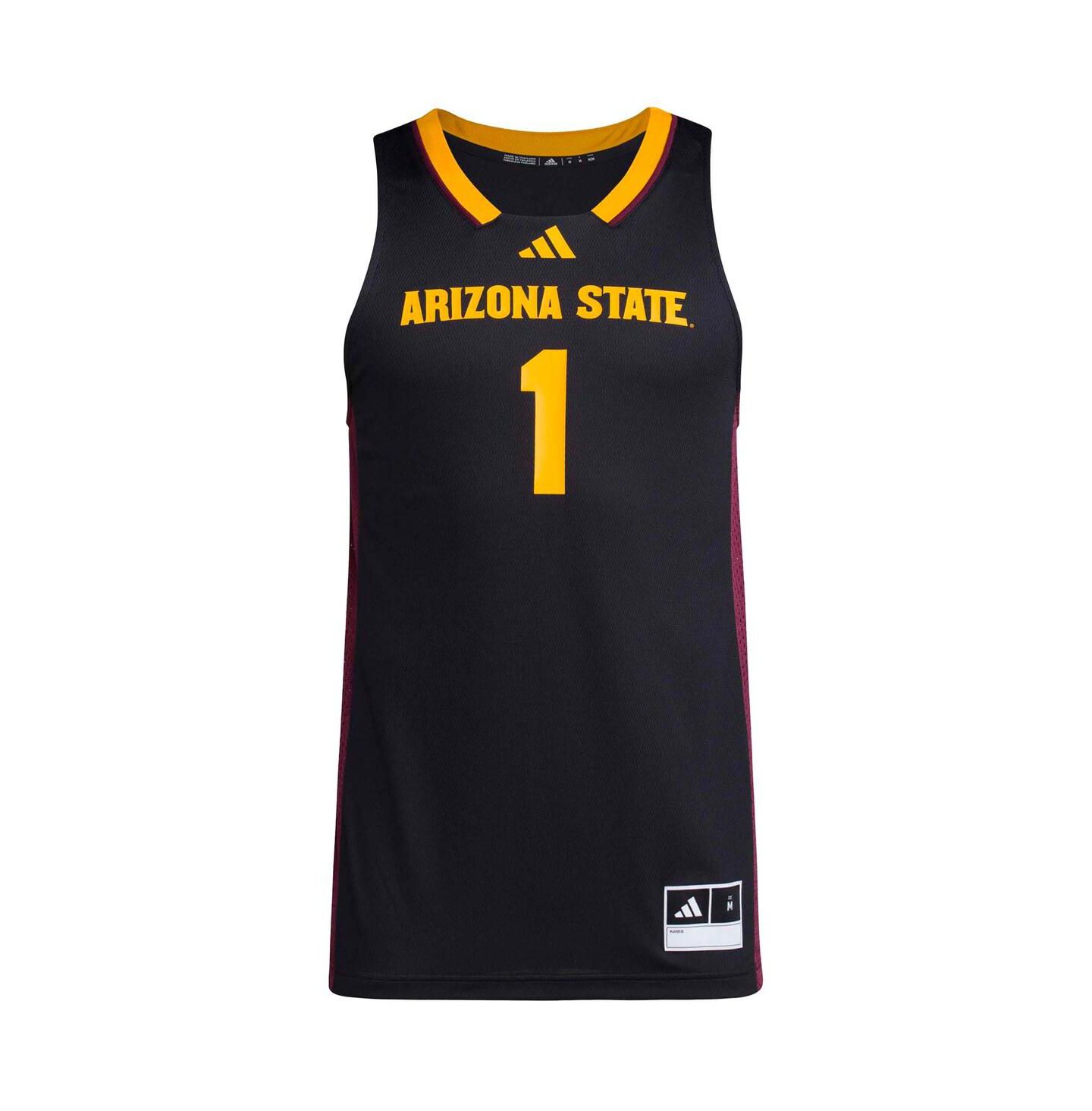 Мужской топ adidas 1 Black Arizona State Sun Devils Replica Swingman Jersey — фото 3