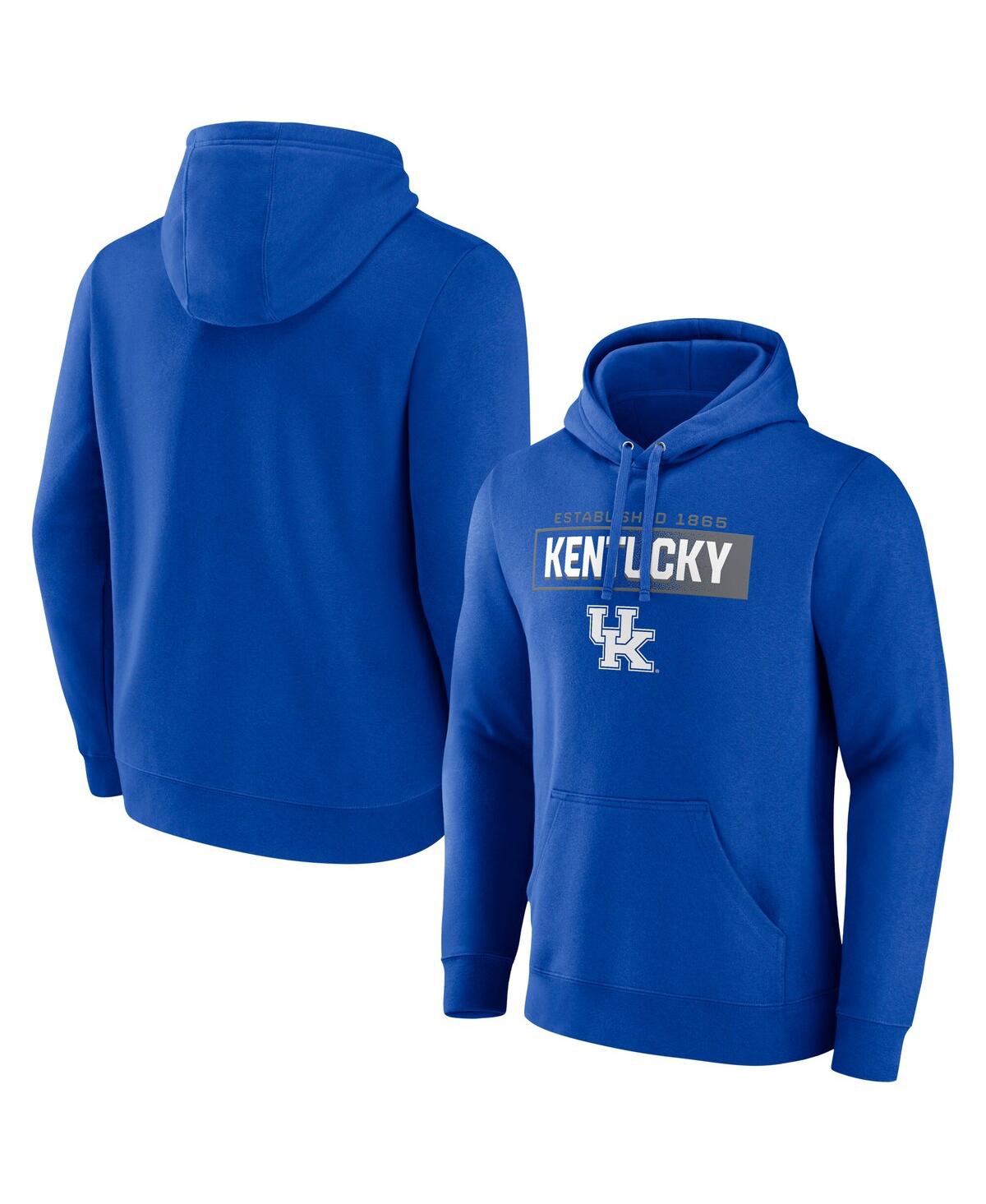 Fanatics Men's Royal Kentucky Wildcats Iconic Fleece Down The Field Pullover Hoodie In Royal