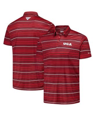 Columbia - Men's Red Georgia Bulldogs PFG Super Terminal Tackle Omni-Shade Stripe Polo