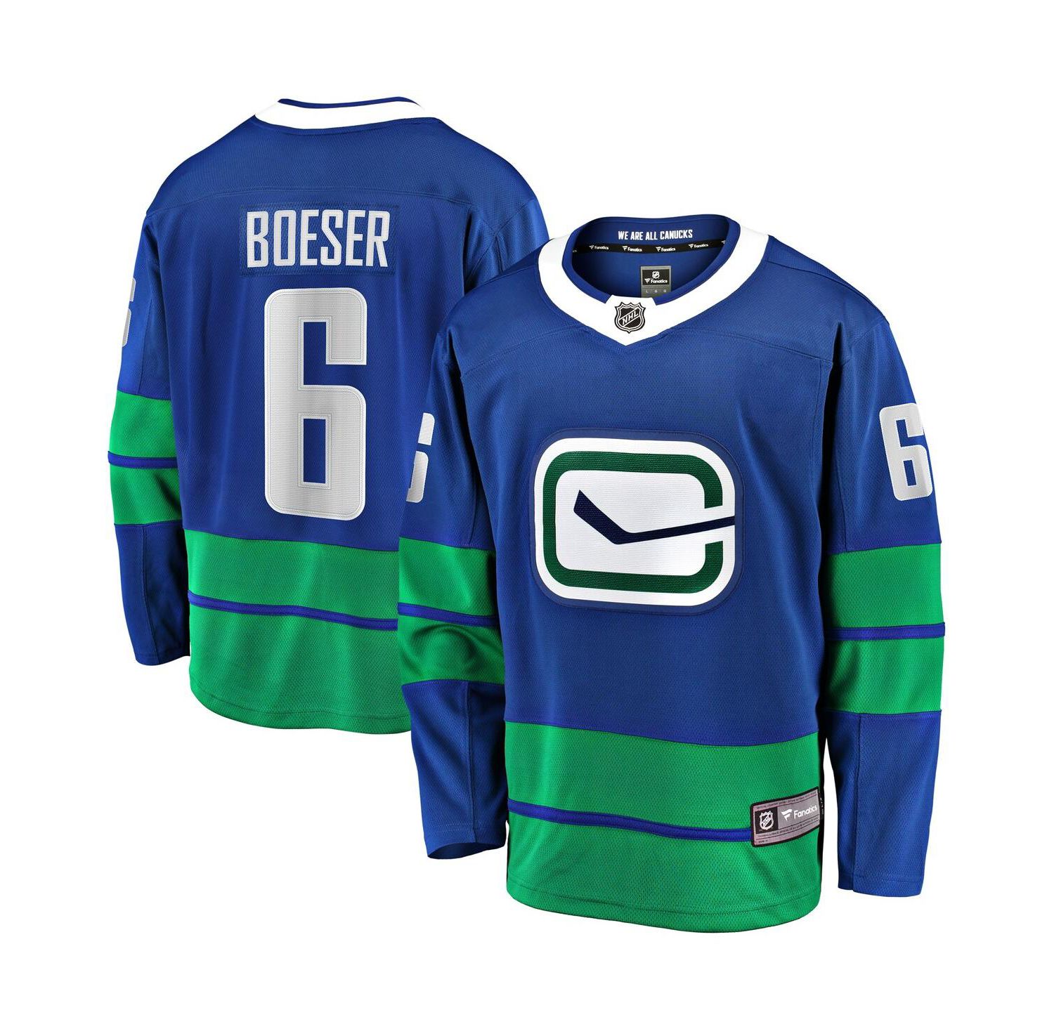 Men's Brock Boeser Blue Vancouver Canucks Premier Breakaway Player Jersey