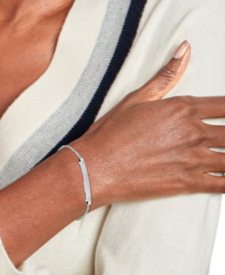 Linear Logo Plaque Chain Bracelet