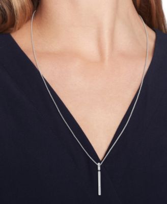 Linear Logo Bar Necklace, 26" + 2" extender