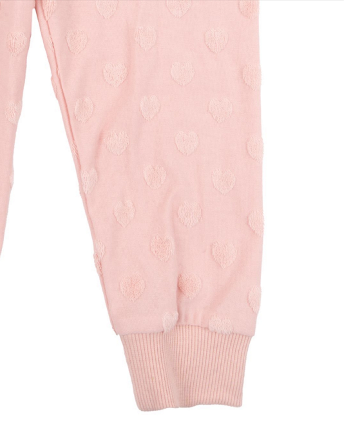 Rare Editions French Terry Ruffle Top & Joggers Set In Blush