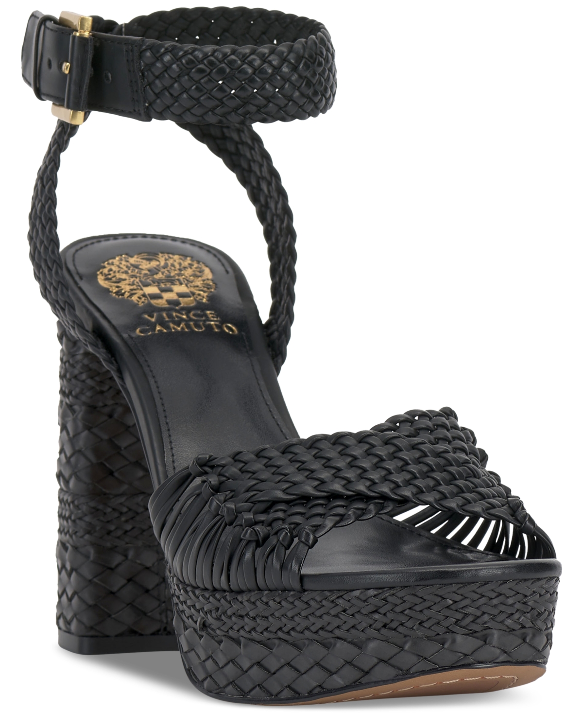 Vince Camuto Pessa Ankle Strap Platform Sandal In Black