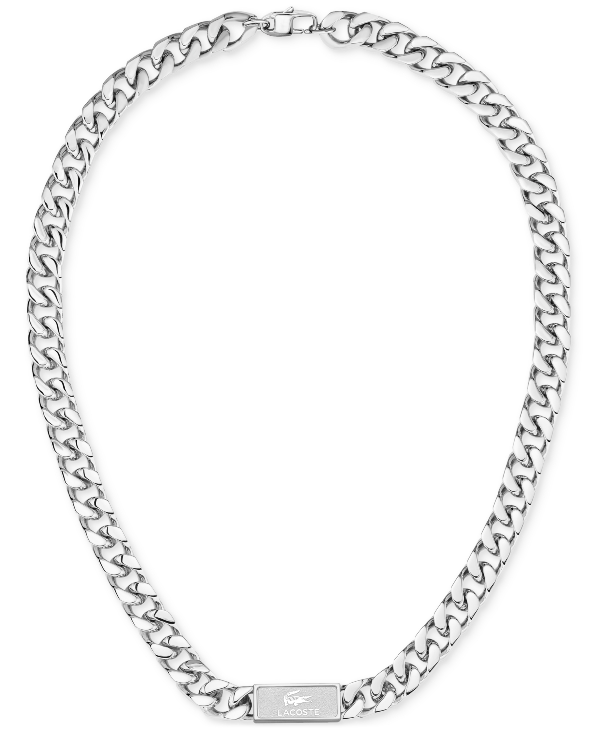 Stainless Steel Backhand 21-1/2" Chain Necklace - Silver