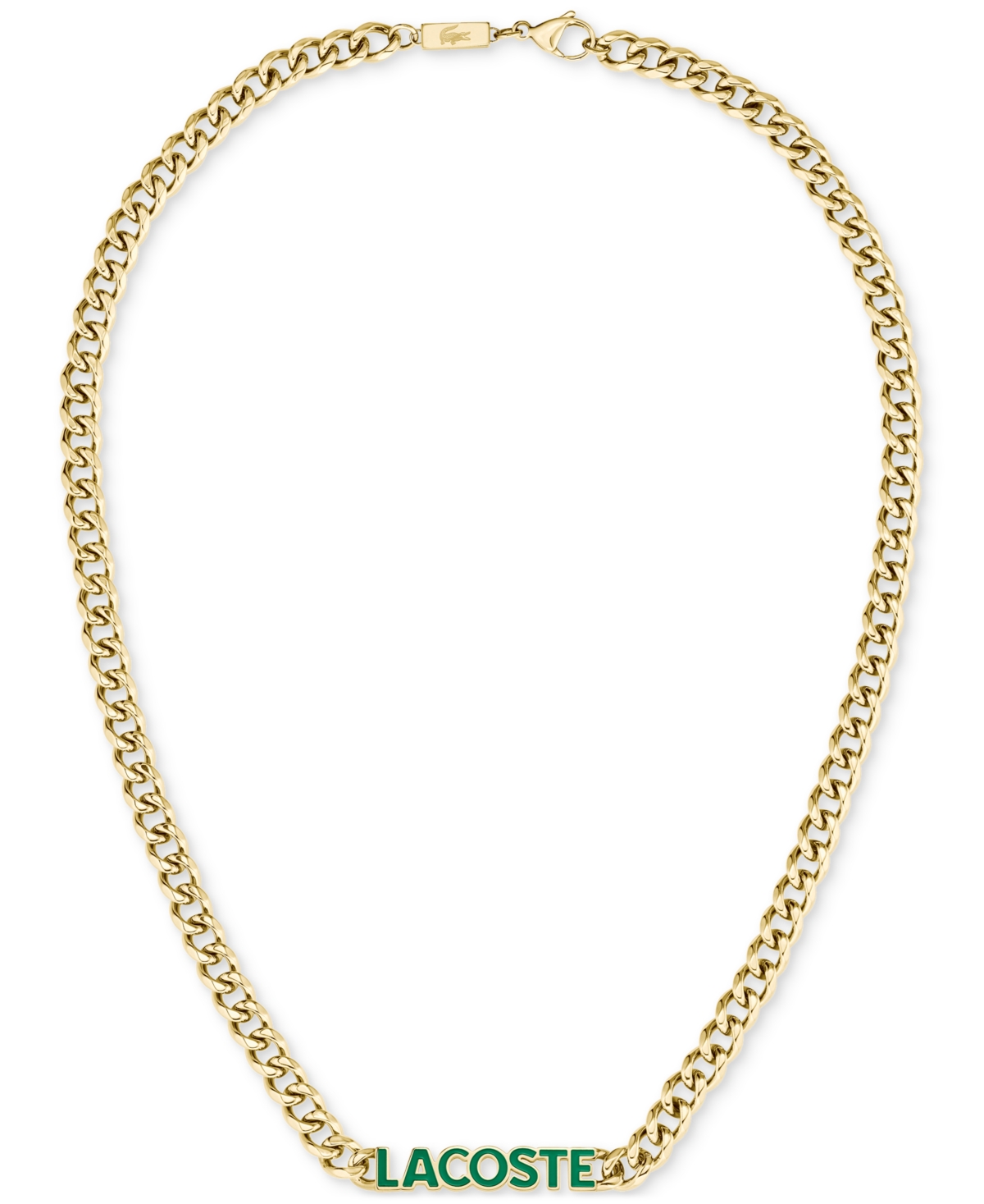 Gold-Tone Green Logo Script 22" Pendant Necklace - Gold