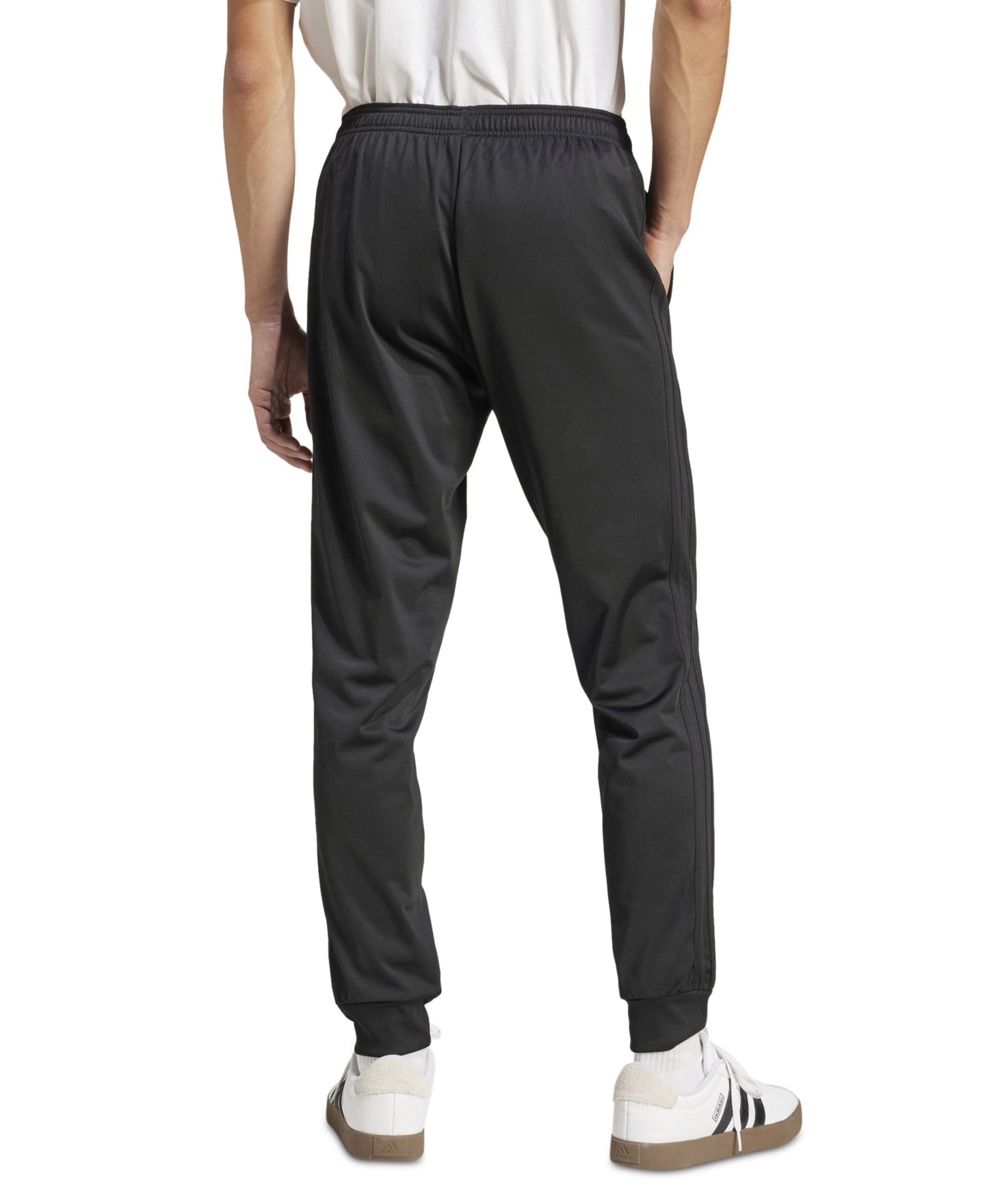 Мужские брюки adidas 3-Stripes Tricot Regular Tapered Track Pants, цвет: Чёрный / Blac — фото 2