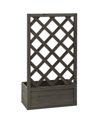 Garden Trellis Planter Gray 19.7"x9.8"x35.4" Solid Firwood