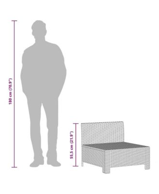 Garden Lounge Set Grey, Dark grey