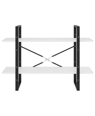 2-Tier Book Cabinet White 39.4"x11.8"x27.6" Engineered Wood