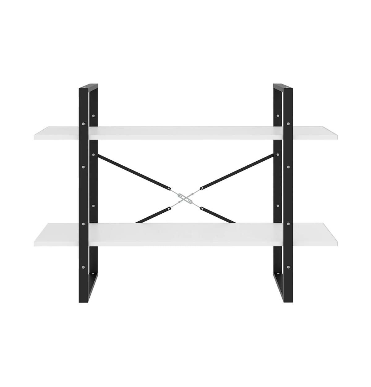 2-Tier Book Cabinet White 39.4"x11.8"x27.6" Engineered Wood