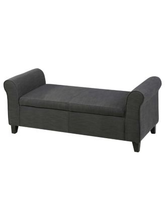 50” Armed Storage Bench,Upholstered Ottoman for Bedroom,Living Room, or Entryway-The Pop Home