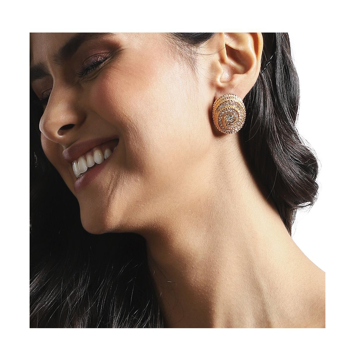 Crystal Swirl Stud Earrings