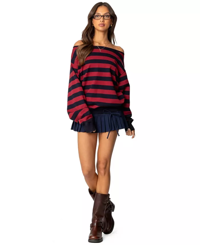 Women's Sterling Striped Off Shoulder Sweater - thumbnail 5