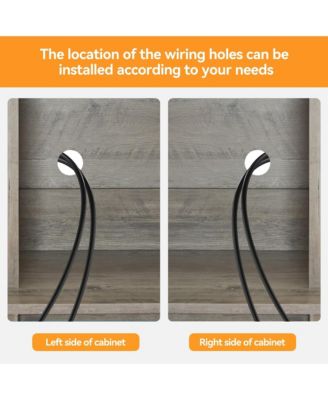 70'' Tall Farmhouse Coffee Bar Cabinet, Kitchen Hutch Storage with Sliding Barn Door, Kitchen Buffet with Wine Rack, Glass Holder, Wine Bar Cabinet for Dining Room, Living Room