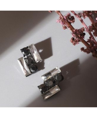 Crystal Bar Stud Earrings