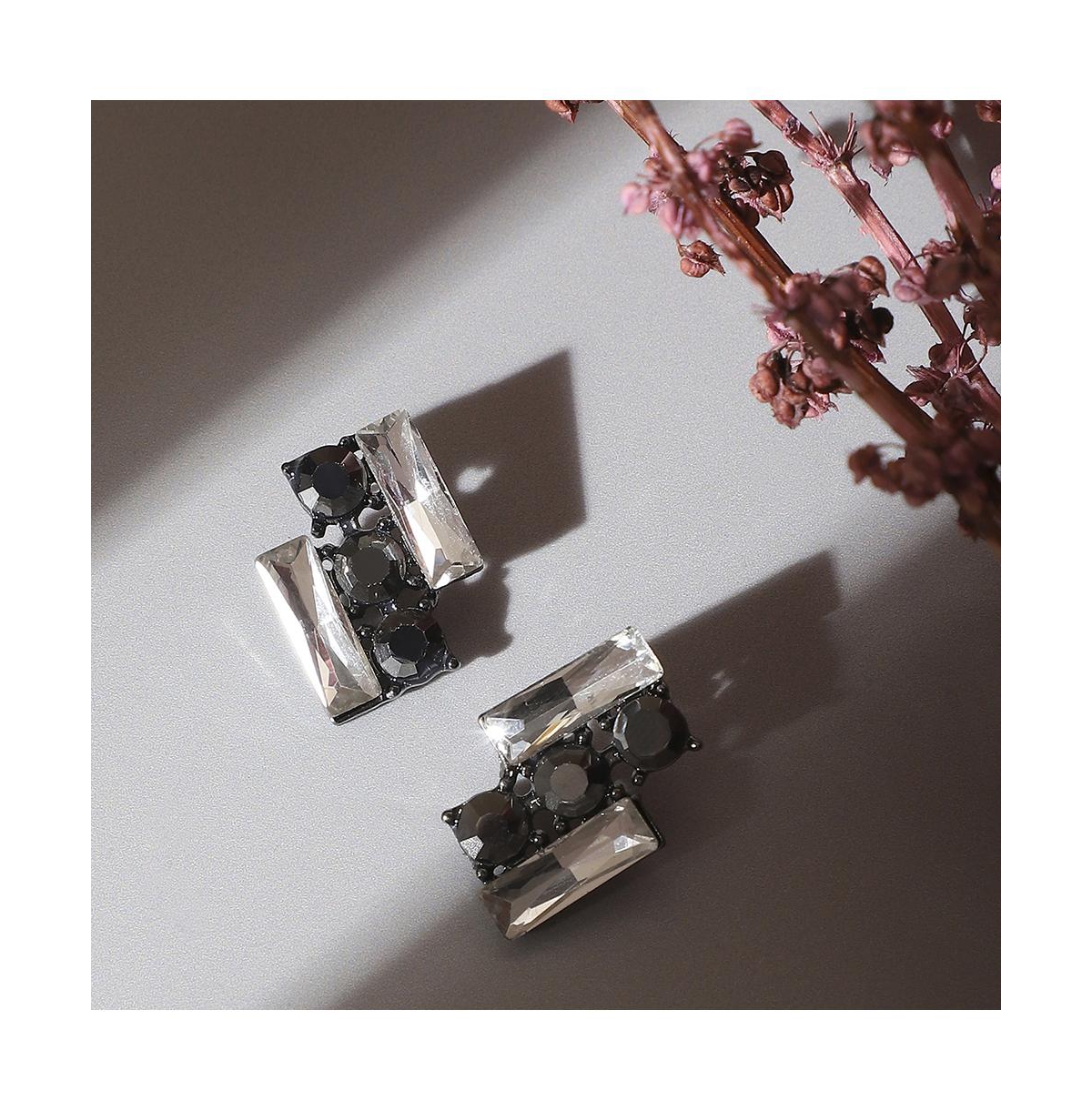 Crystal Bar Stud Earrings