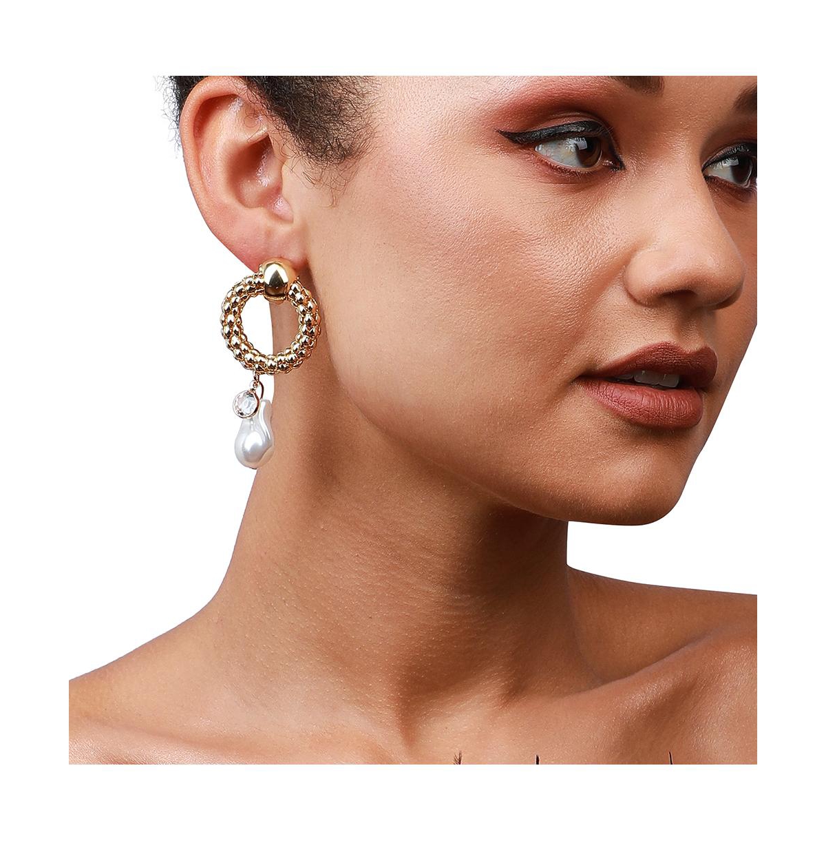Sohi Party Drop Earrings In White