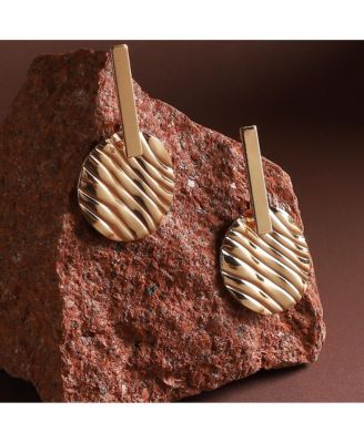 Metallic Textured Drop Earrings