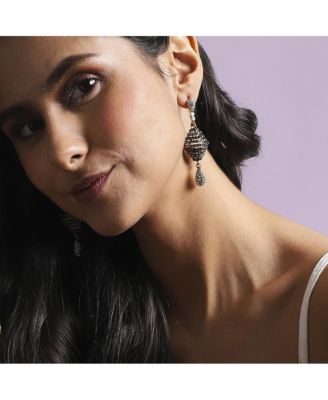 Crystal Rhombus Drop Earrings