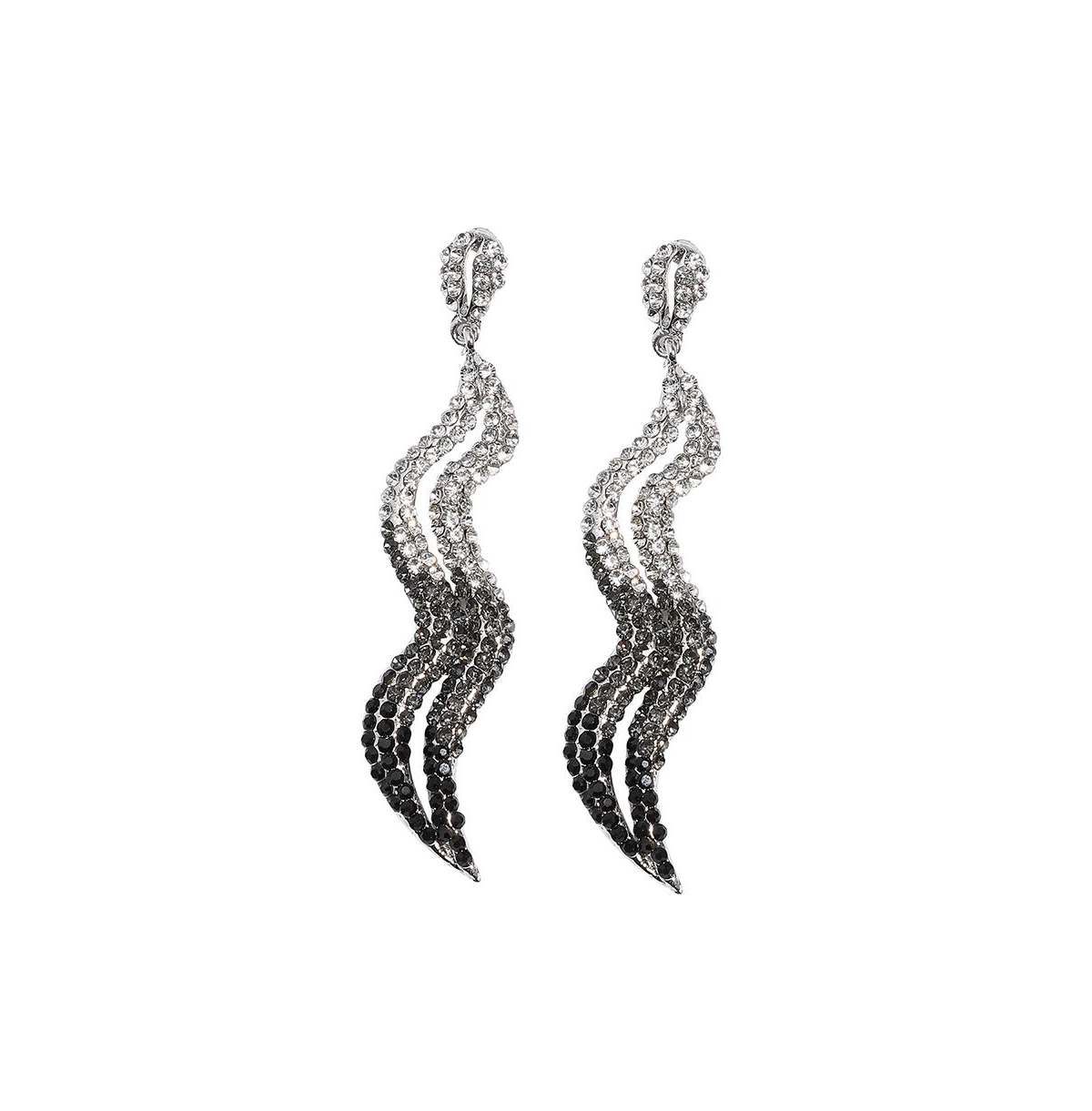 Sohi Ombre Swirl Drop Earrings In Silver