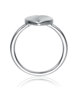 Minimalist Heart-Shaped Band Ring in White Gold Plated, 14K Gold Plated, or 18K Rose Gold Plated