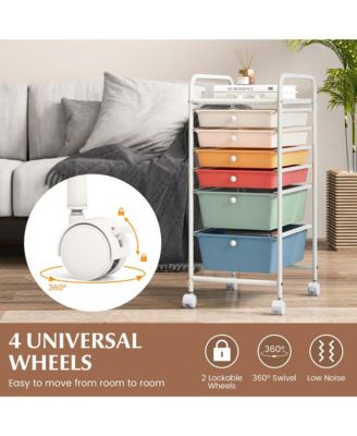 6 Drawer Rolling Storage Cart Scrapbook Paper Office Organizer
