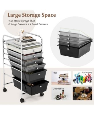 6 Drawer Rolling Storage Cart Scrapbook Paper Office Organizer