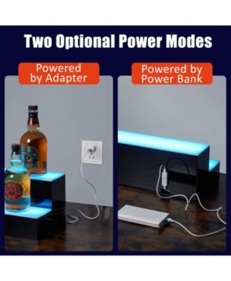 60-Inch Acrylic LED Wine Display Rack - Remote Control, App-Controlled, Modern Design, Two-Step Shelf, and Home Bar Accessory