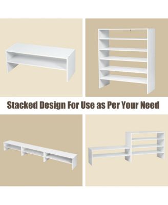 3 Pieces 31-Inch Stackable Multi-Shape Shoe Rack
