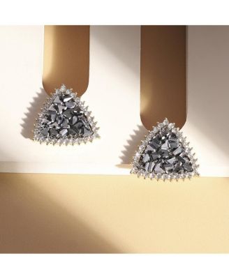 Crystal Cluster Triangle Stud Earrings